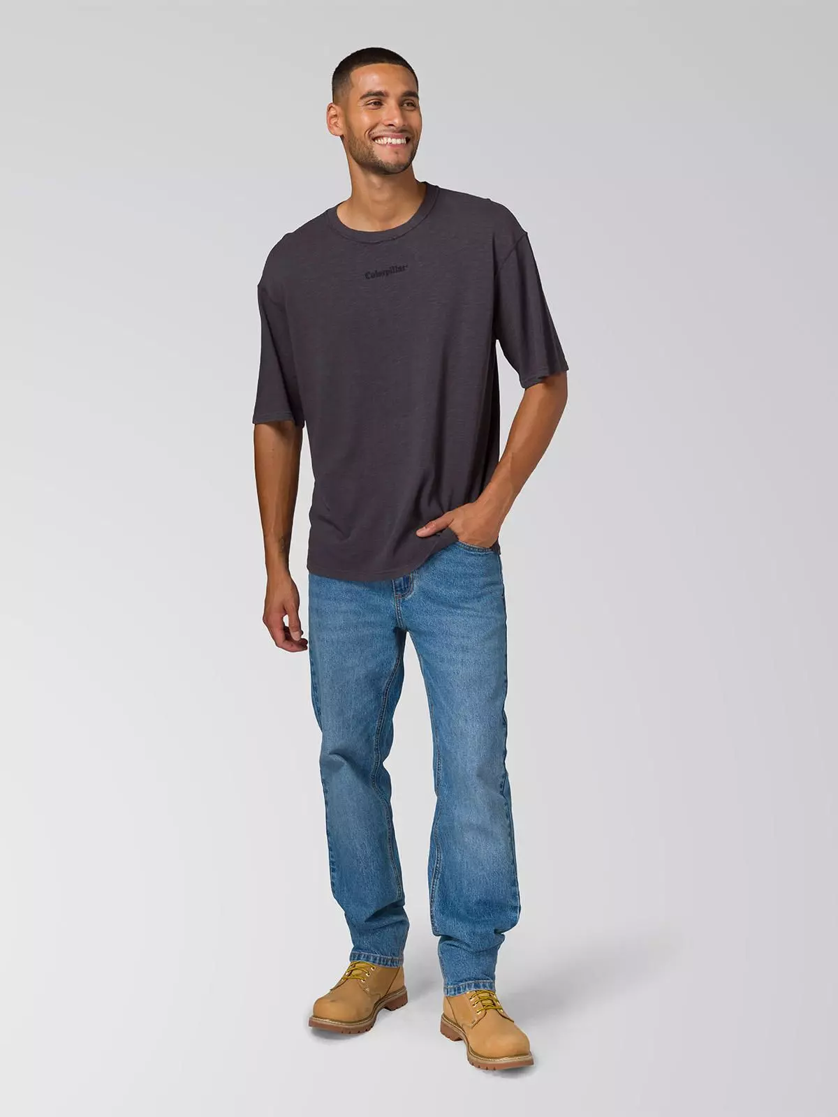 Polera Manga Corta Hombre Slub Knit Relaxed Negro-0