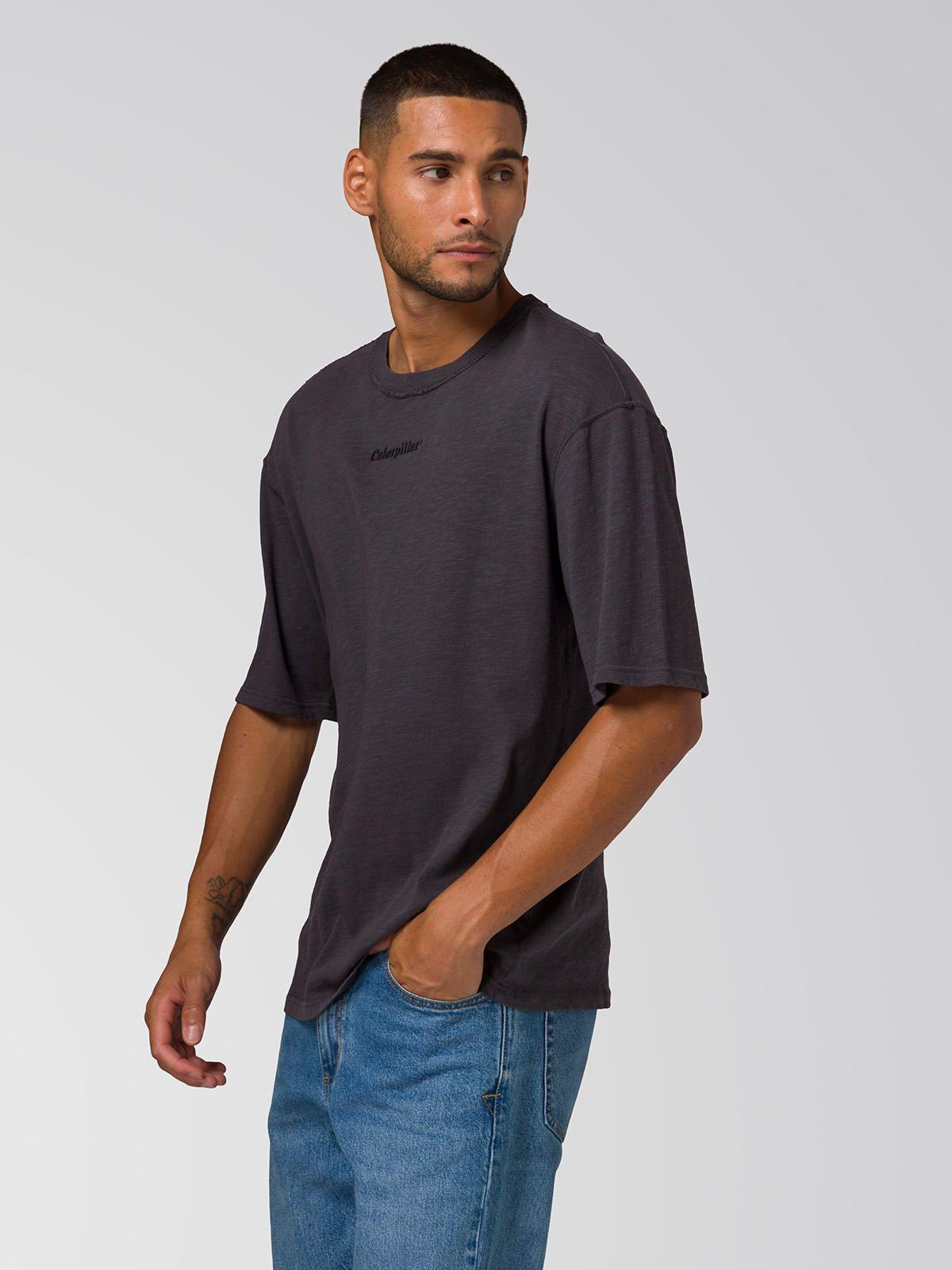 Polera Manga Corta Hombre Slub Knit Relaxed Negro-3