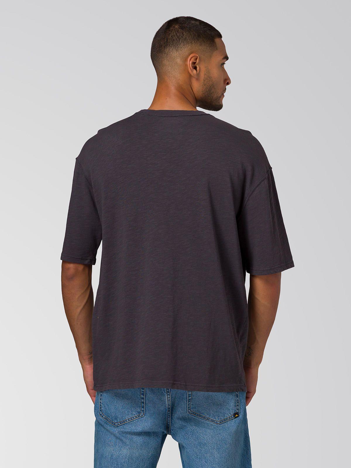 Polera Manga Corta Hombre Slub Knit Relaxed Negro-5