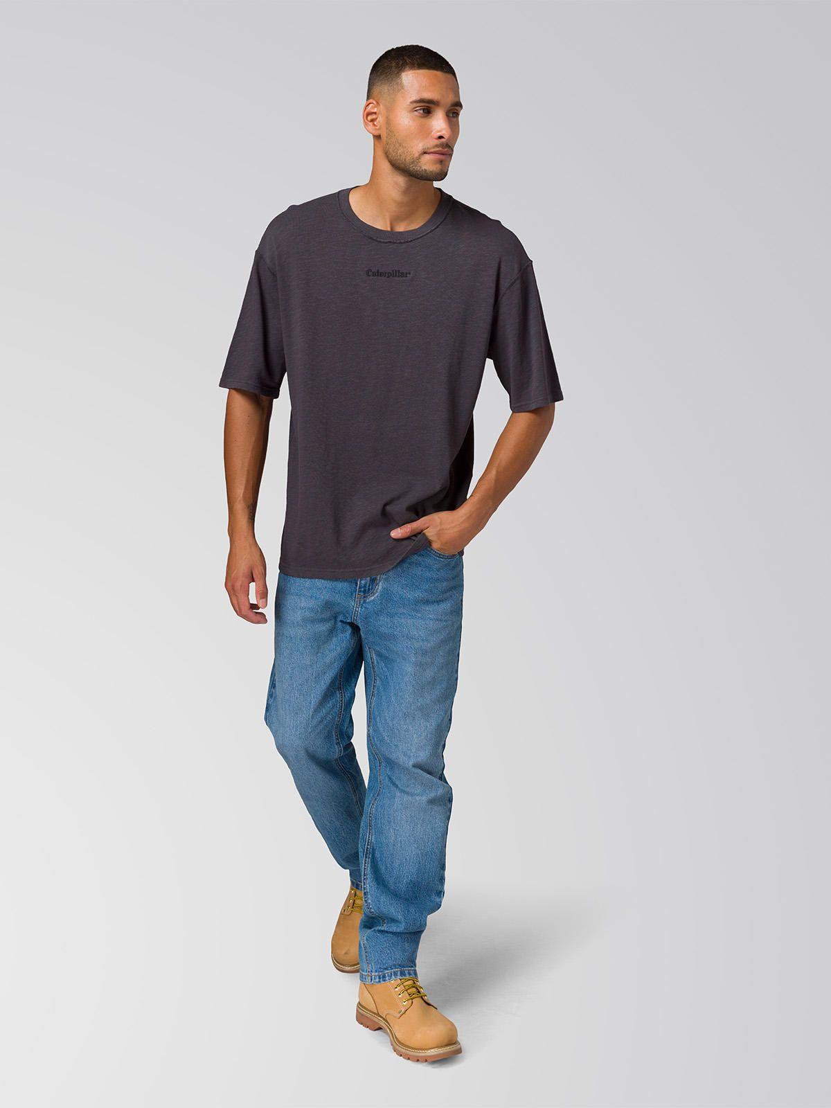 Polera Manga Corta Hombre Slub Knit Relaxed Negro-6