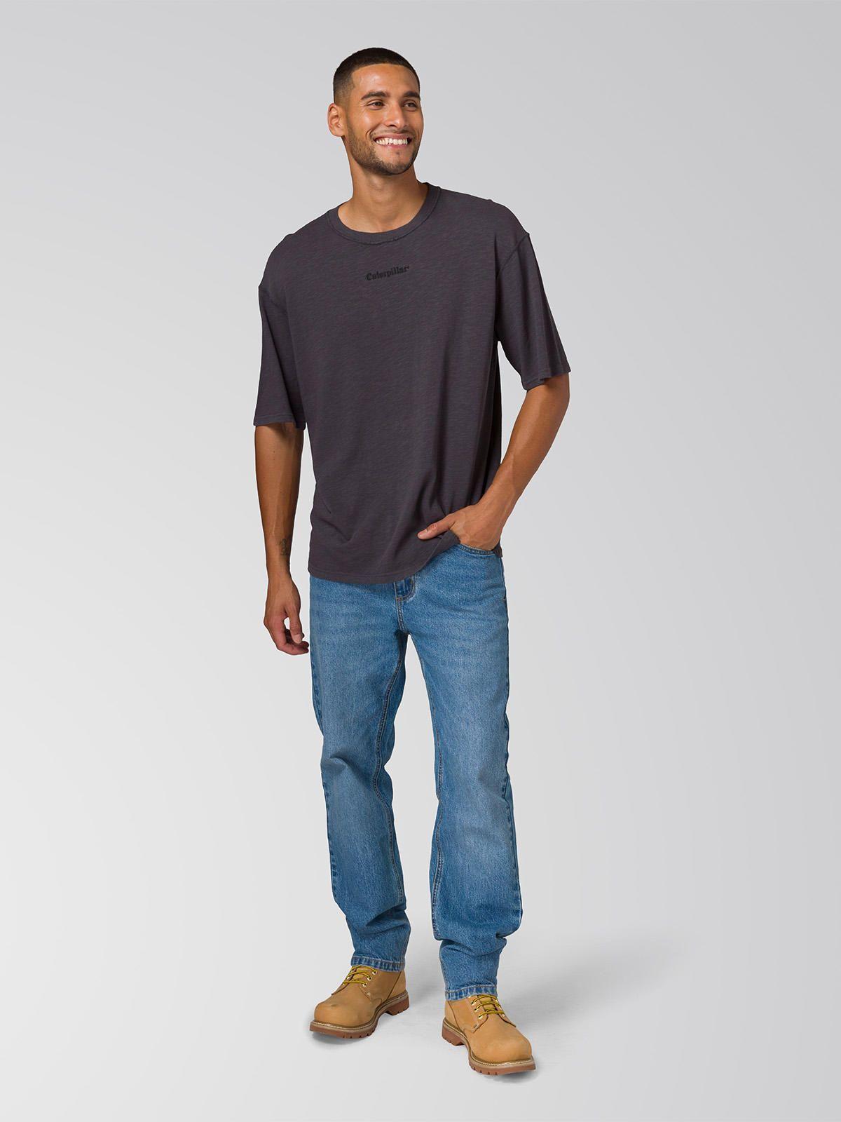 Polera Manga Corta Hombre Slub Knit Relaxed Negro-0