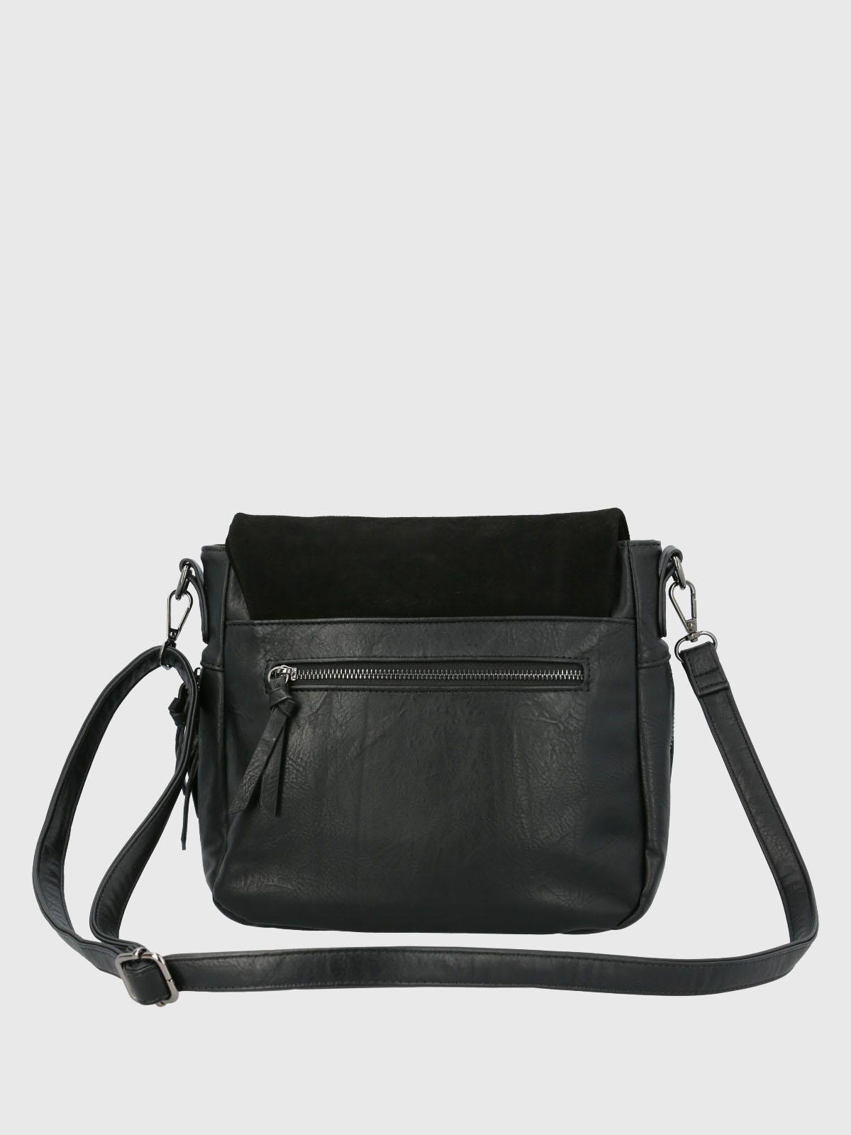 Cartera Ecocuero Mujer Leonni Cross Negro-2