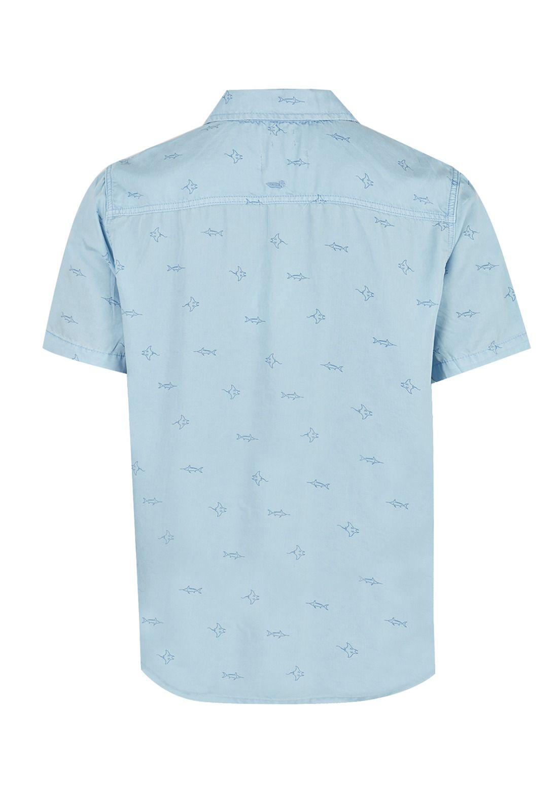 camisa Tencel Azul Tencelprint Hombre -1