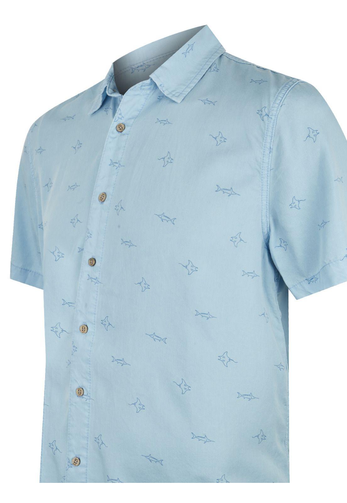 camisa Tencel Azul Tencelprint Hombre -3
