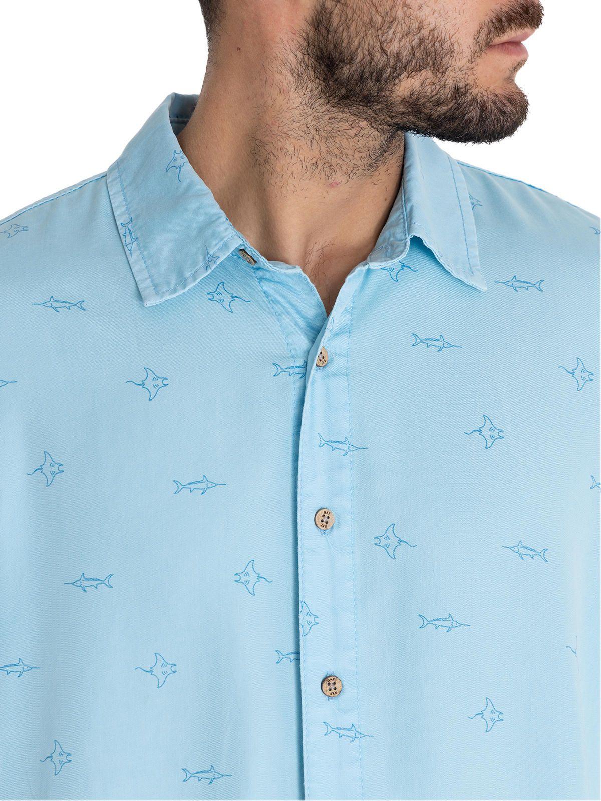 camisa Tencel Azul Tencelprint Hombre -8