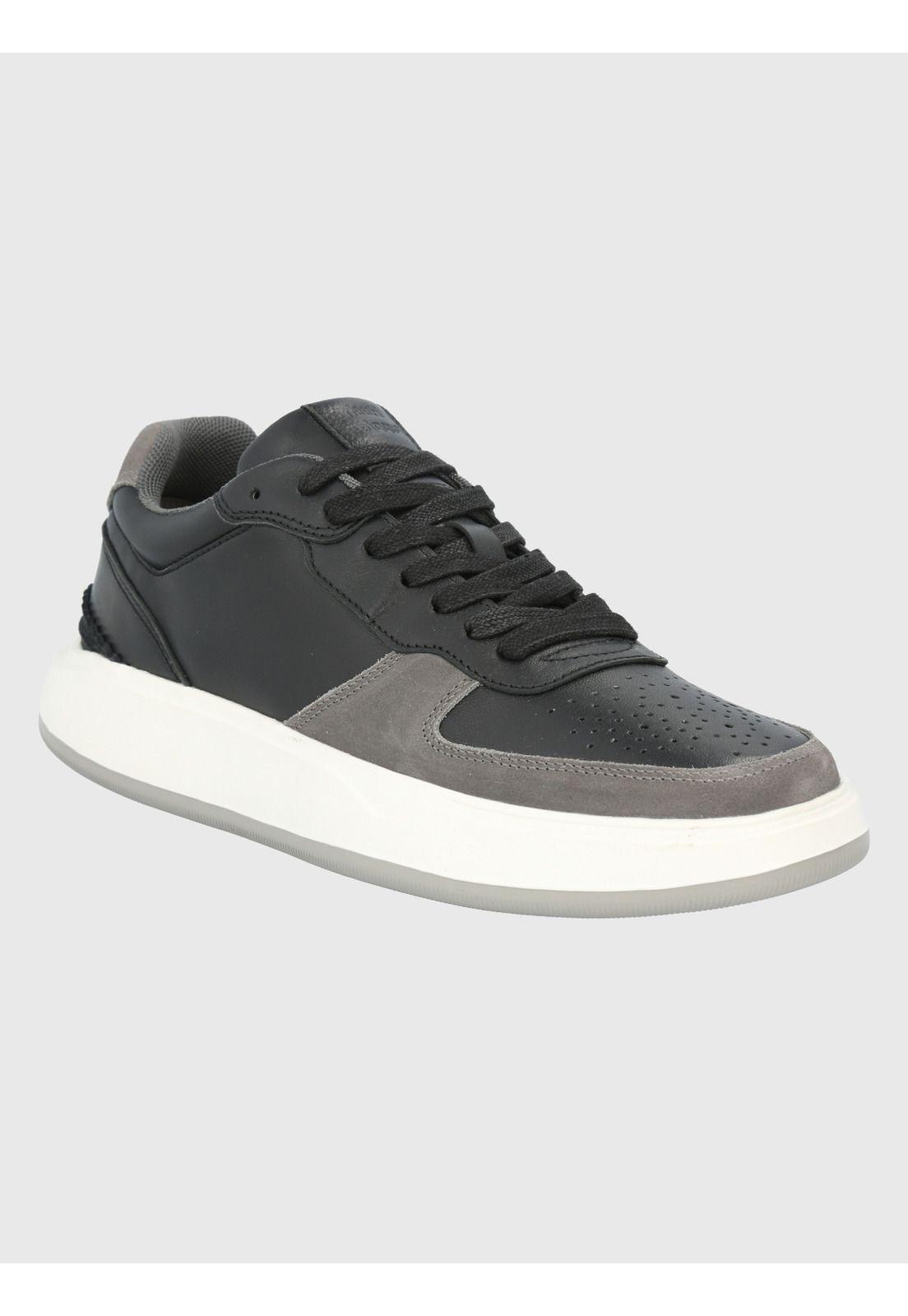 Zapatilla Cuero Negro Hombre Mozze -0