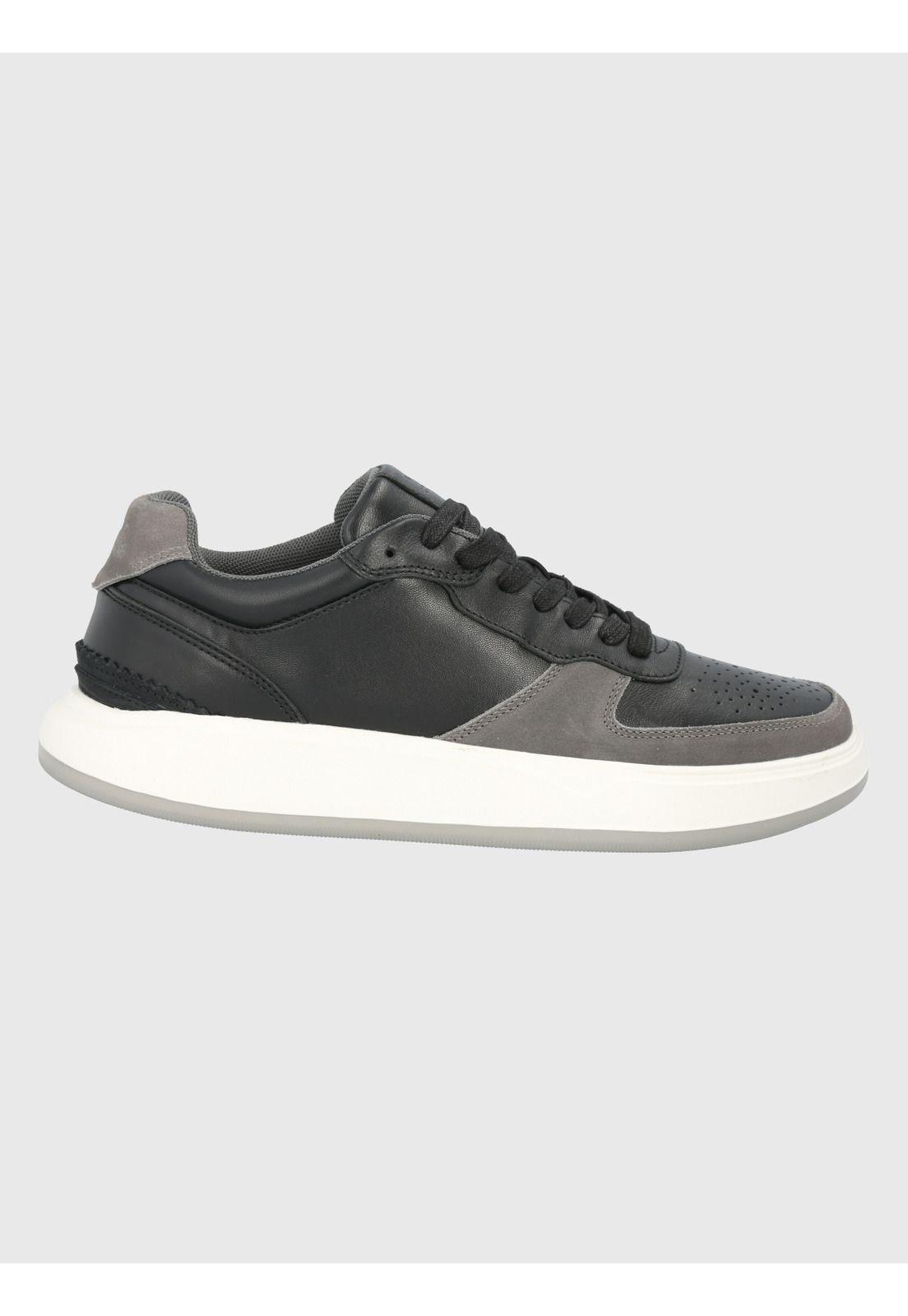 Zapatilla Cuero Negro Hombre Mozze -1