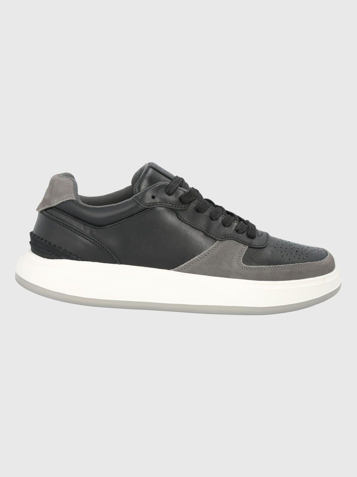 Zapatilla Cuero Negro Hombre Mozze -1