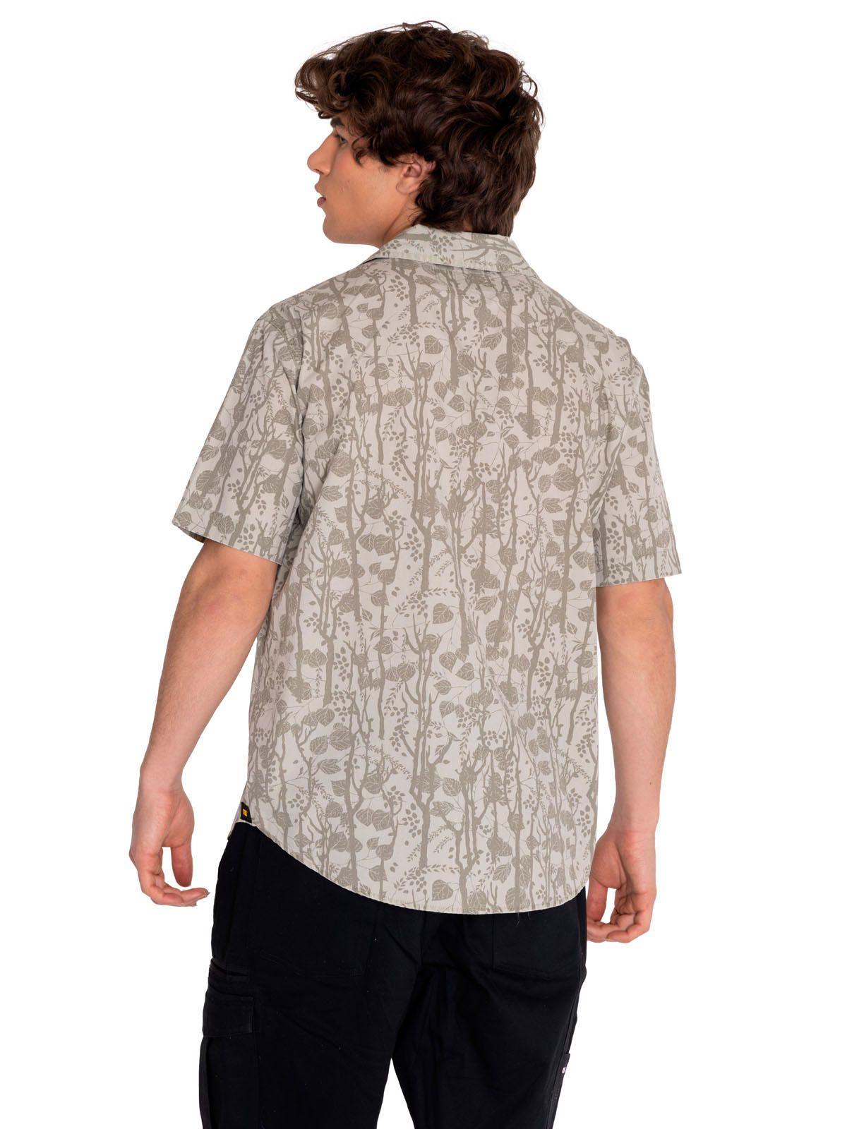 Camisa Manga Corta Hombre Relax Print Poplin Beige-3