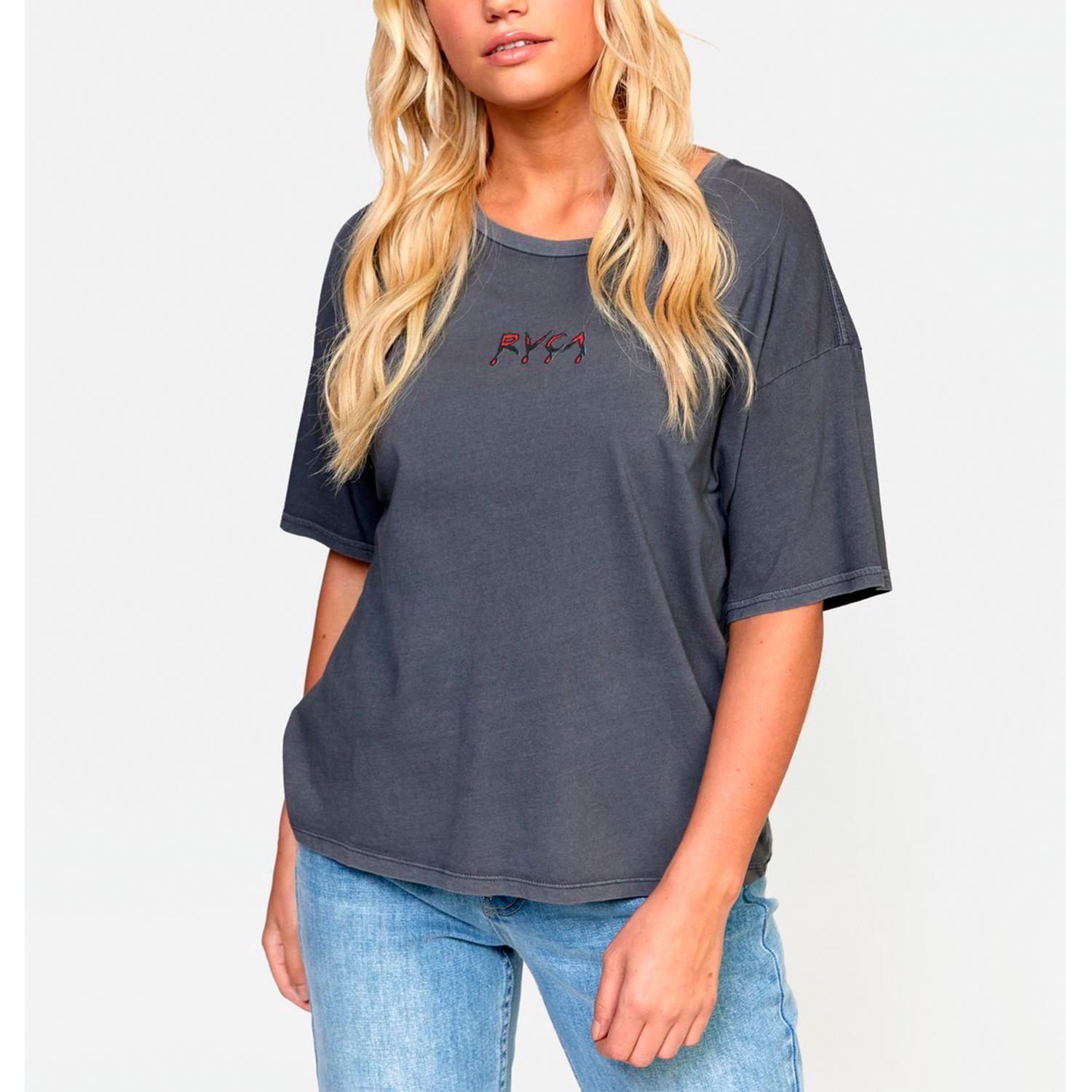 Polera Manga Corta Mujer Frank Rose Bf Tee Grafito-0