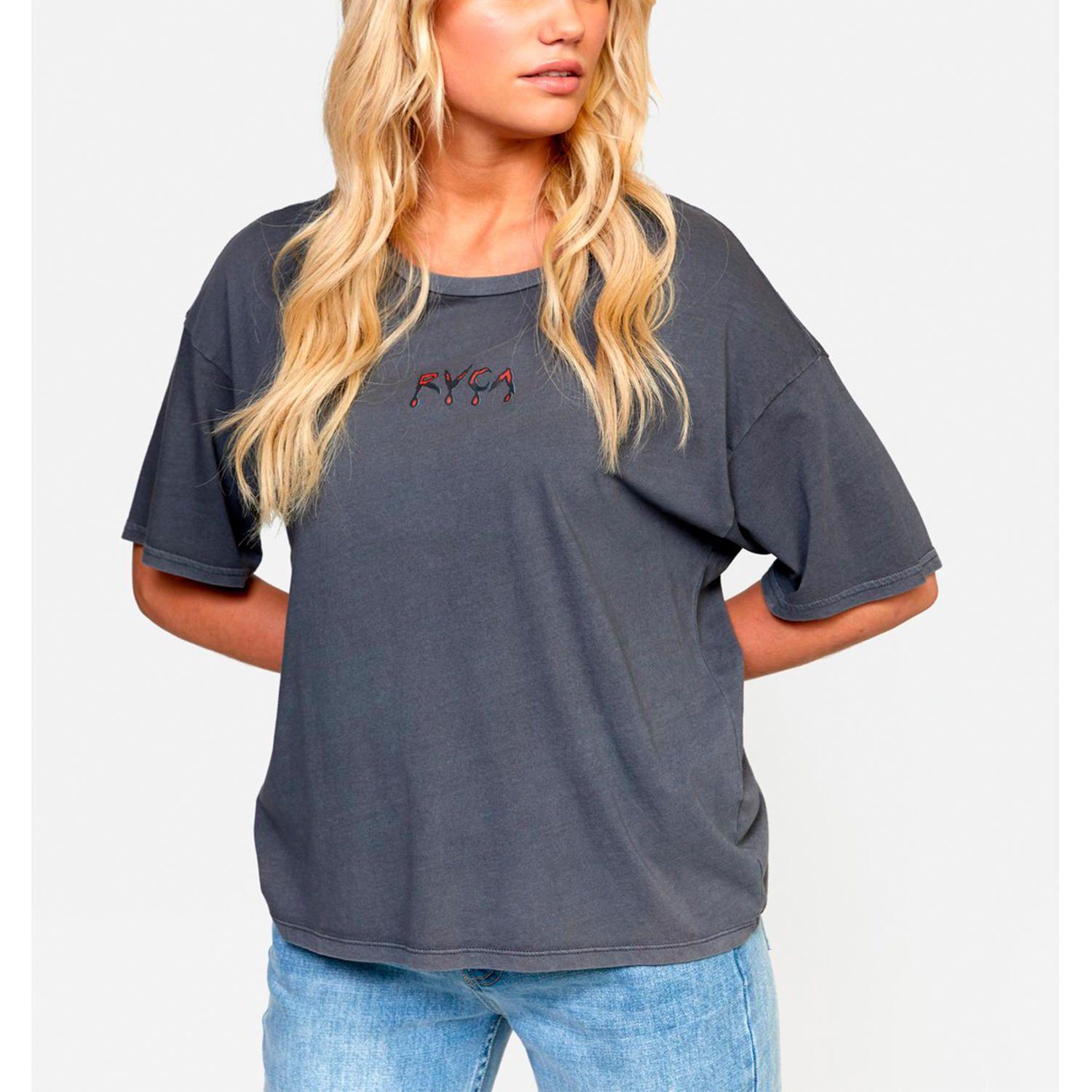 Polera Manga Corta Mujer Frank Rose Bf Tee Grafito-1