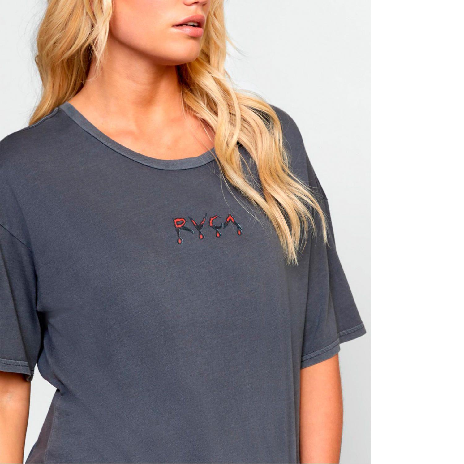 Polera Manga Corta Mujer Frank Rose Bf Tee Grafito-4