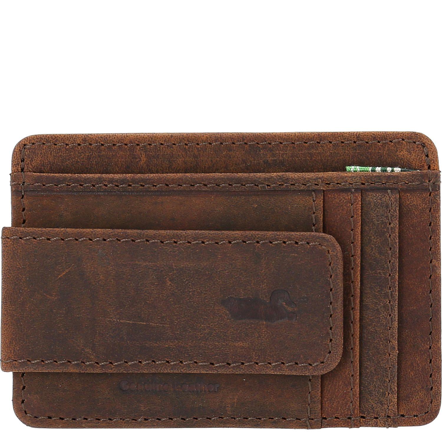 Billetera Cuero Hombre Hhu Cardhold Clip Café-0