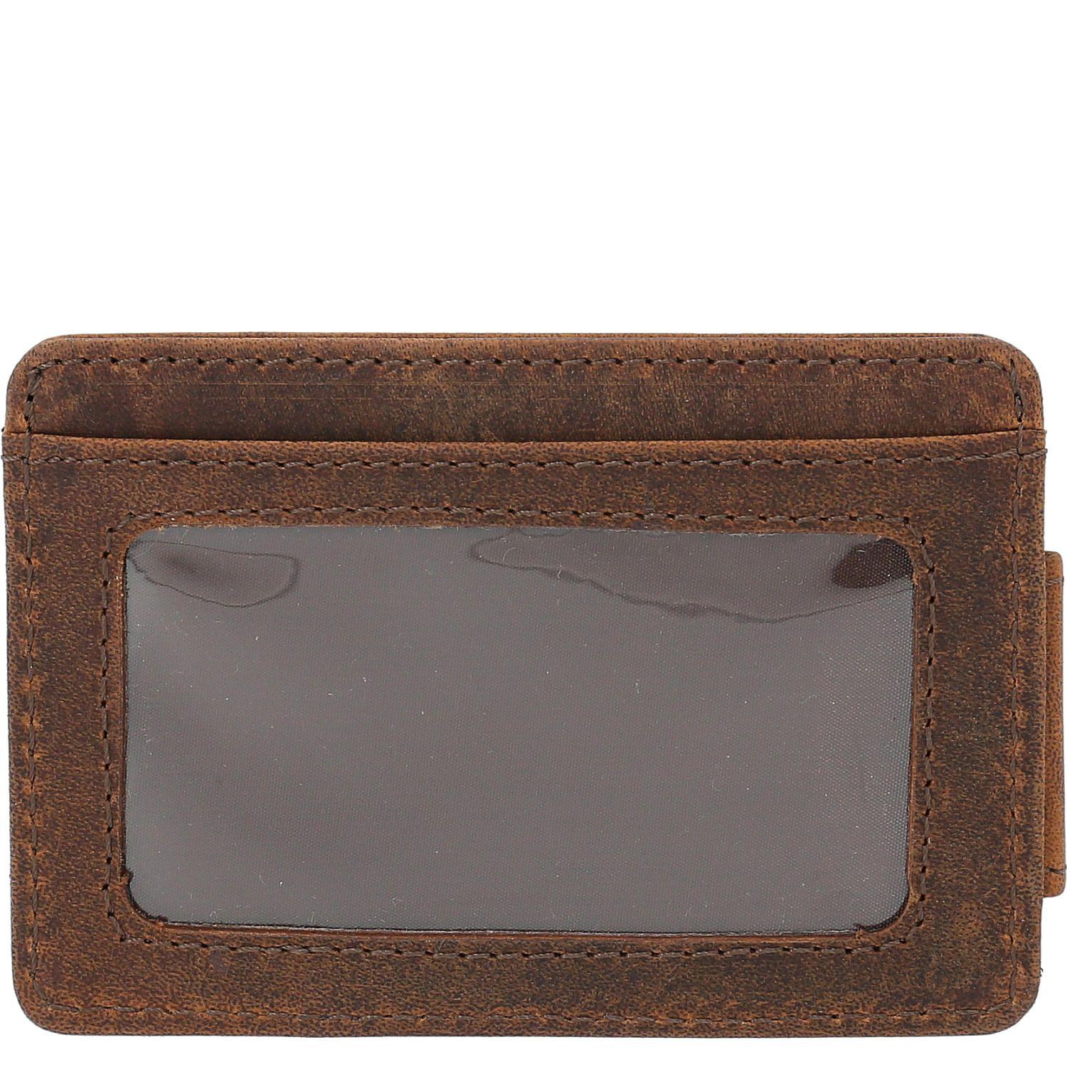 Billetera Cuero Hombre Hhu Cardhold Clip Café-1