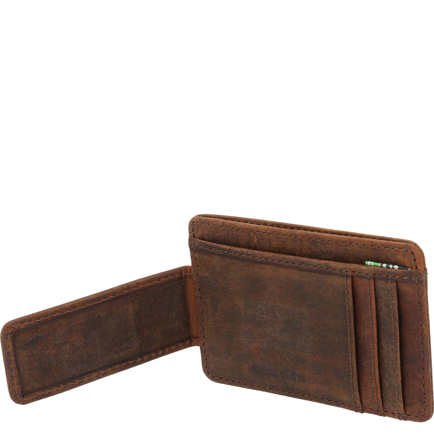 Billetera Cuero Hombre Hhu Cardhold Clip Café-3