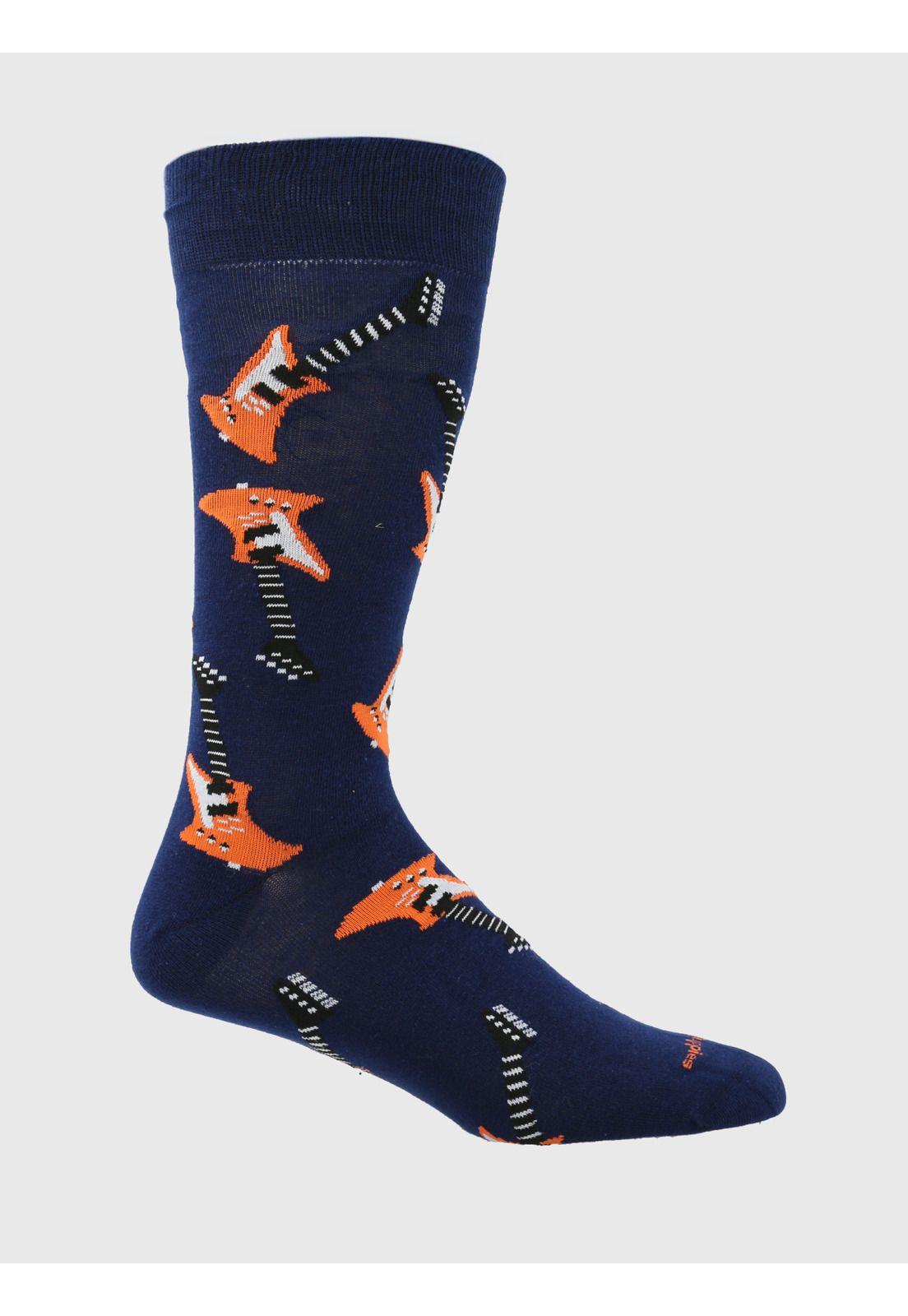 Calcetin Azul Oscuro Guitar Hombre-0