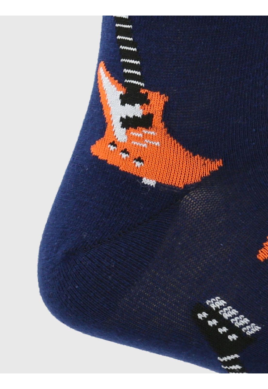 Calcetin Azul Oscuro Guitar Hombre-1