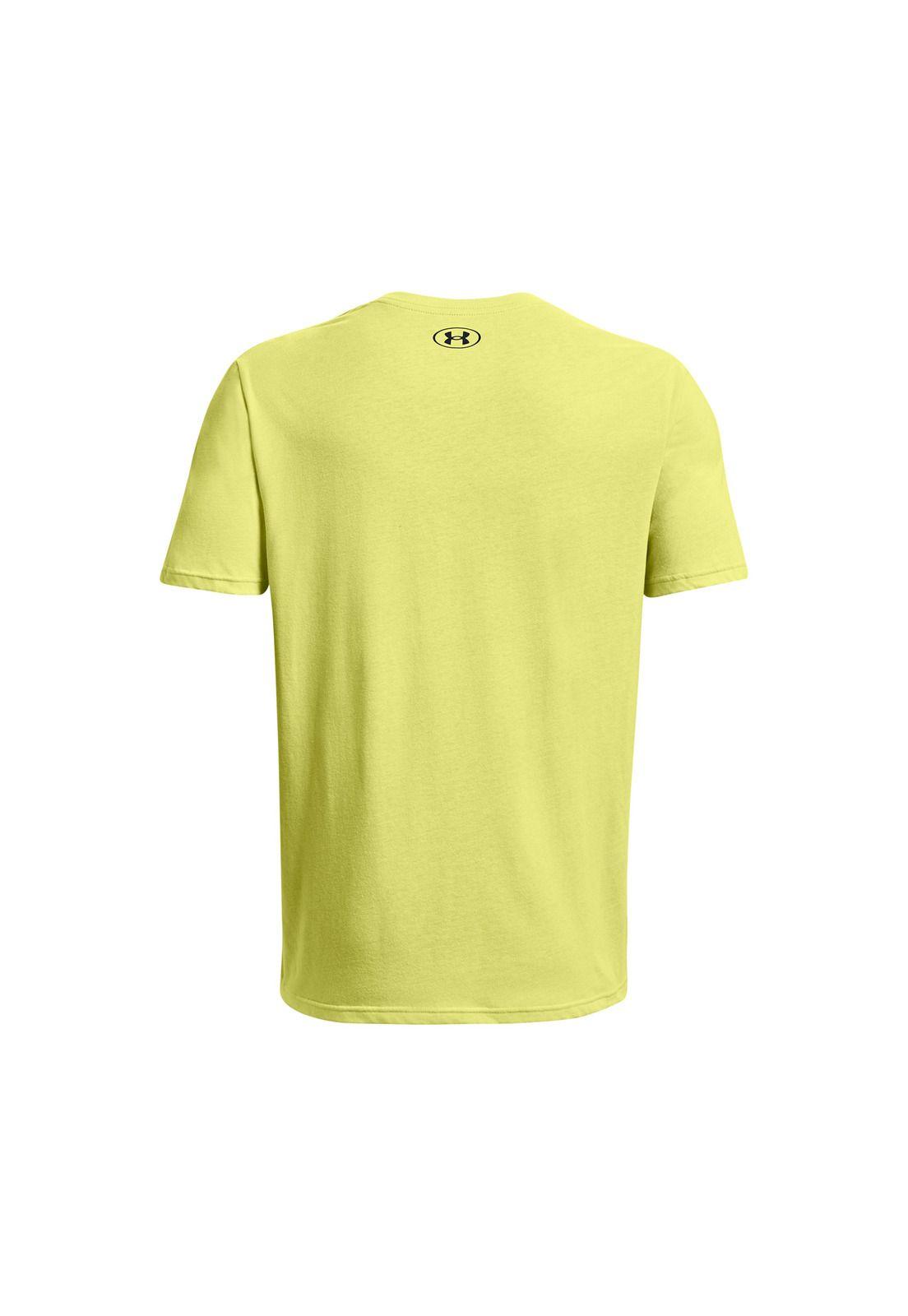 Polera UA Mixed Wordmark hombre Amarillo-1