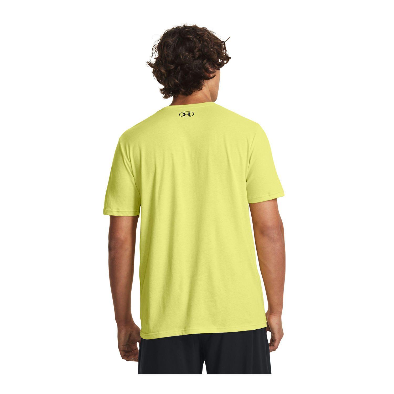 Polera UA Mixed Wordmark hombre Amarillo-4
