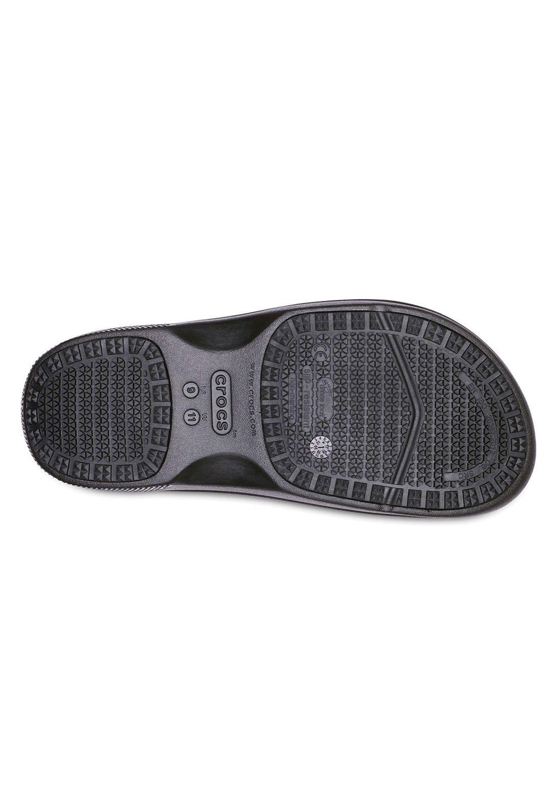 Zueco Crocs Hombre On The Clock Slip On Negro-4
