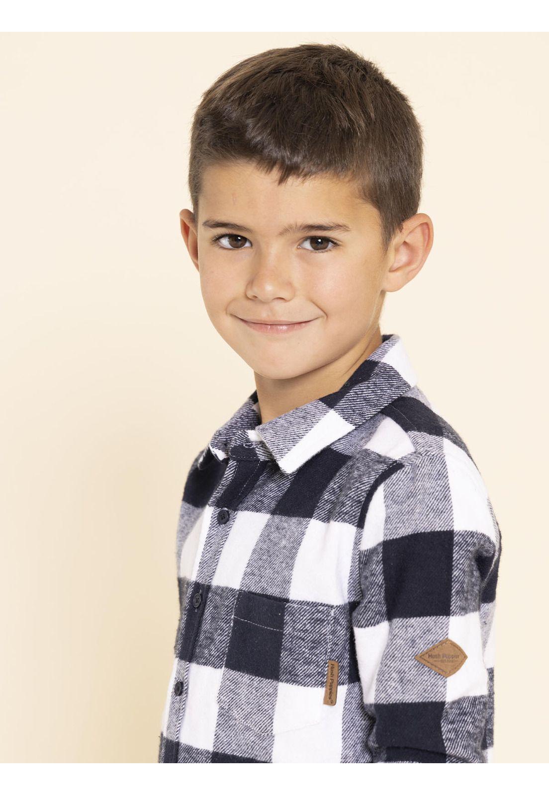 Camisa Manga Larga Tobby Niño Azul-3