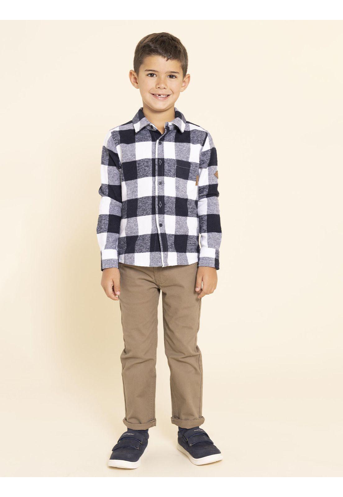 Camisa Manga Larga Tobby Niño Azul-4