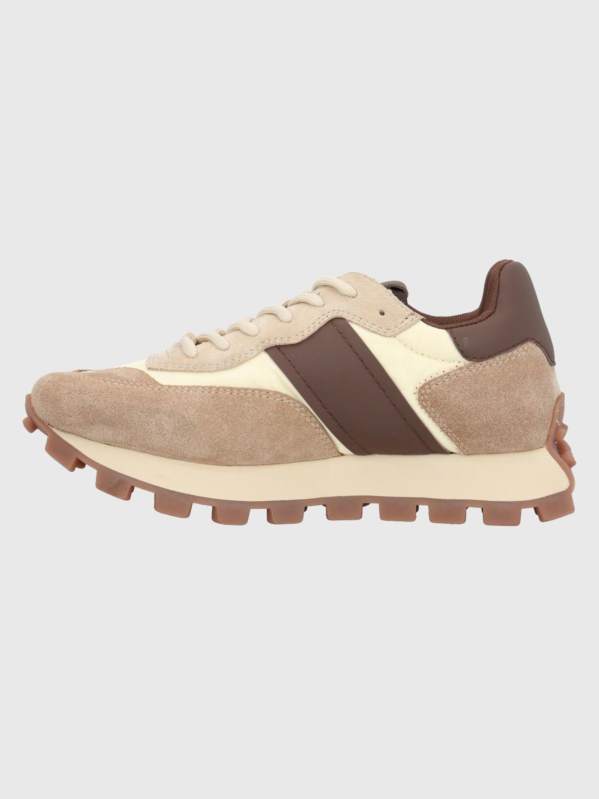 Zapatilla Cuero Mujer Janet Beige-5