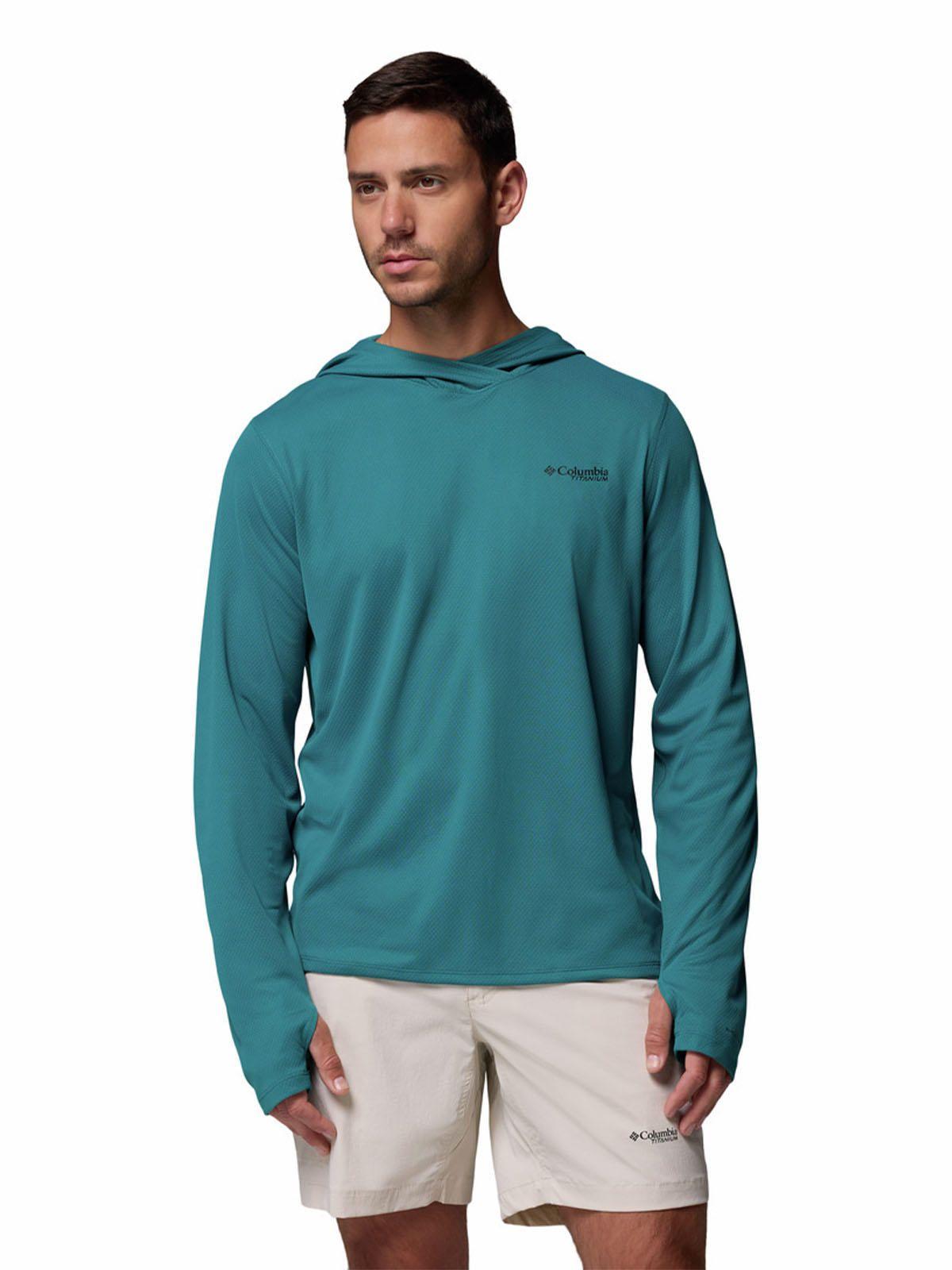 Polera M/L Hombre Summit Valley Hoodie Azul-0