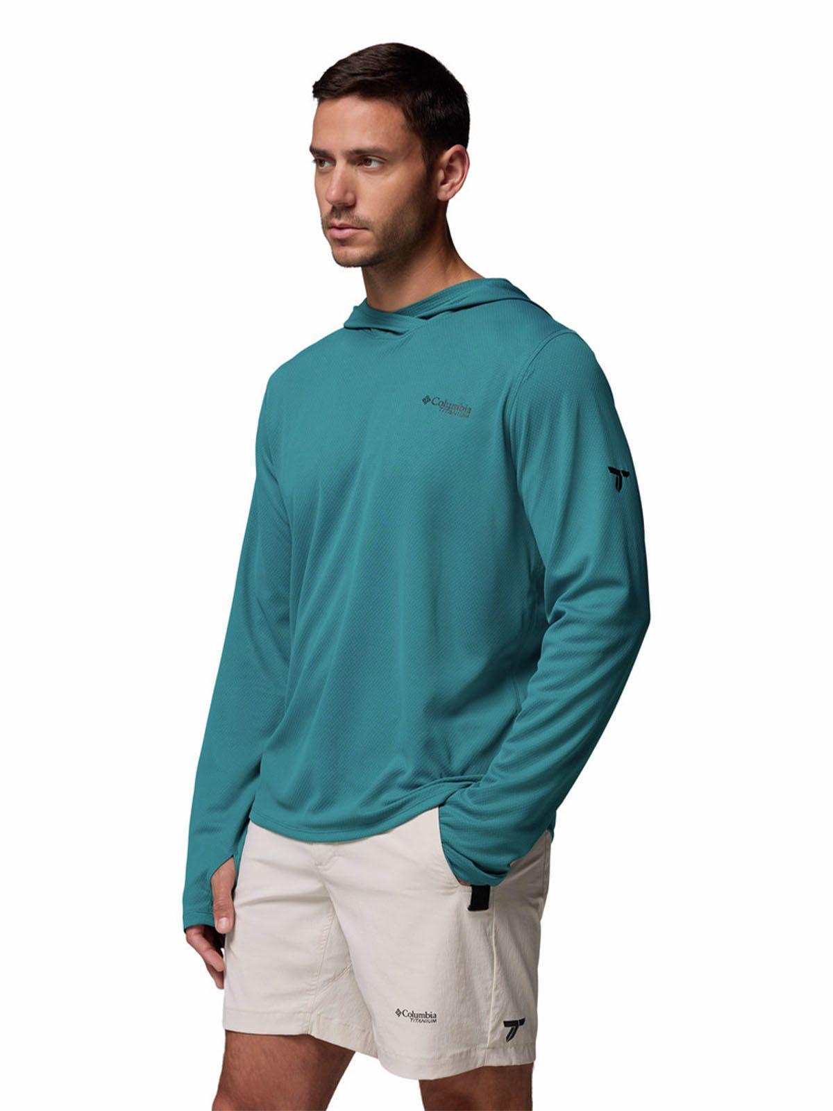 Polera M/L Hombre Summit Valley Hoodie Azul-1