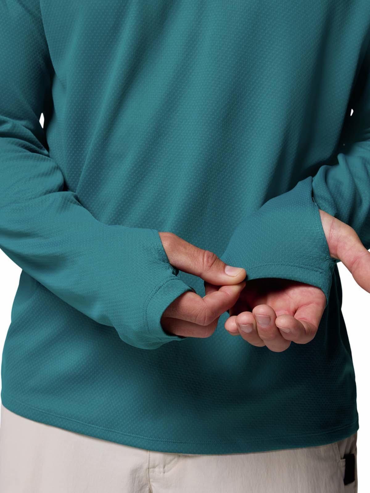 Polera M/L Hombre Summit Valley Hoodie Azul-4