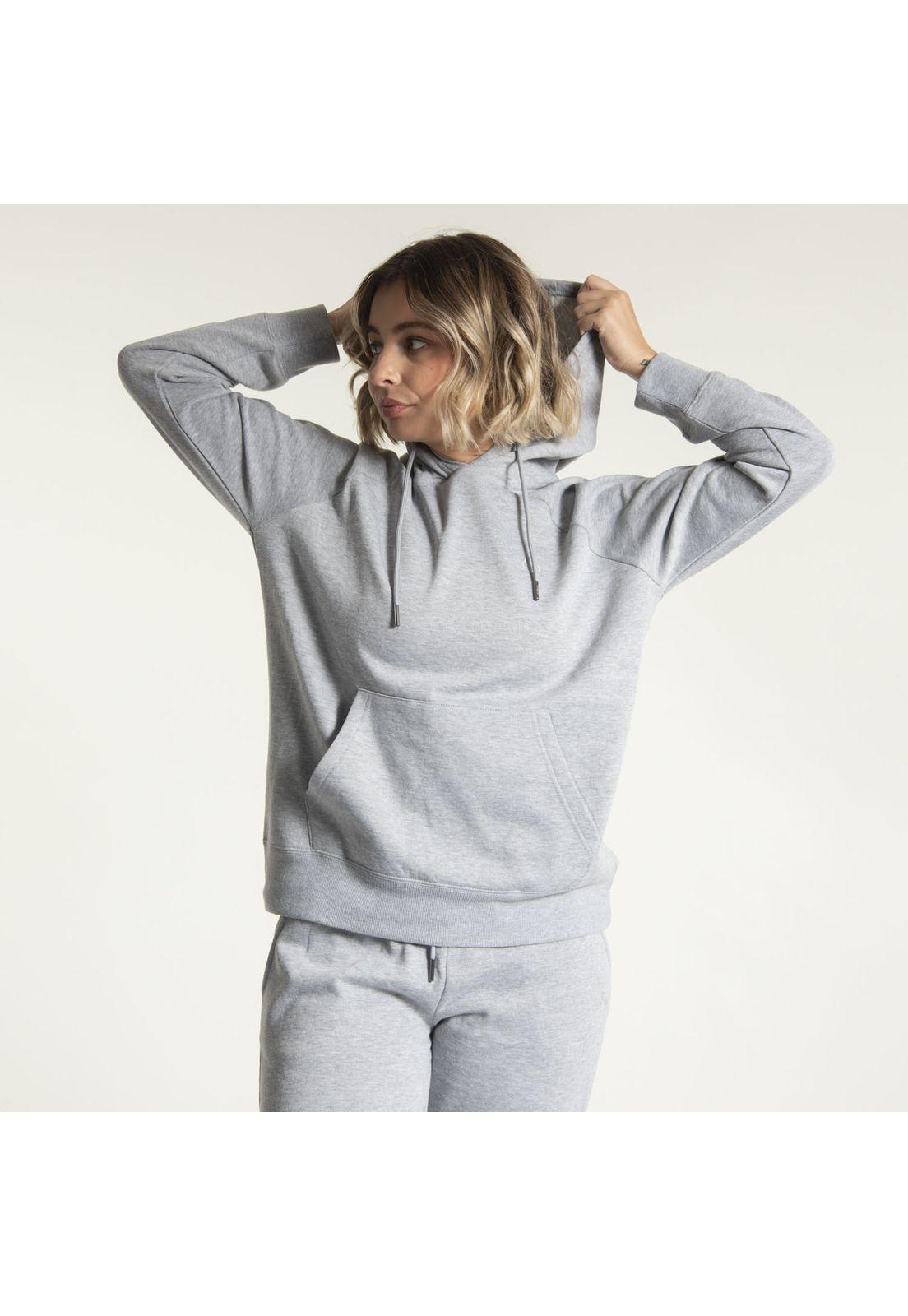 Polerón Mujer Hoodie Closed Gris Claro-2