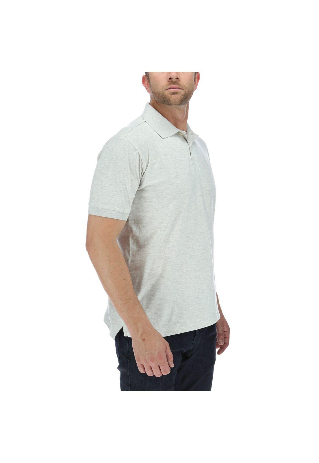 Polera Polo Classic Logo Gris-3