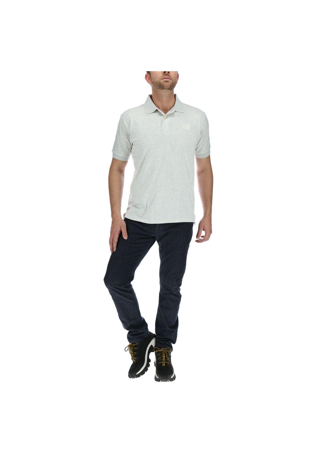 Polera Polo Classic Logo Gris-4