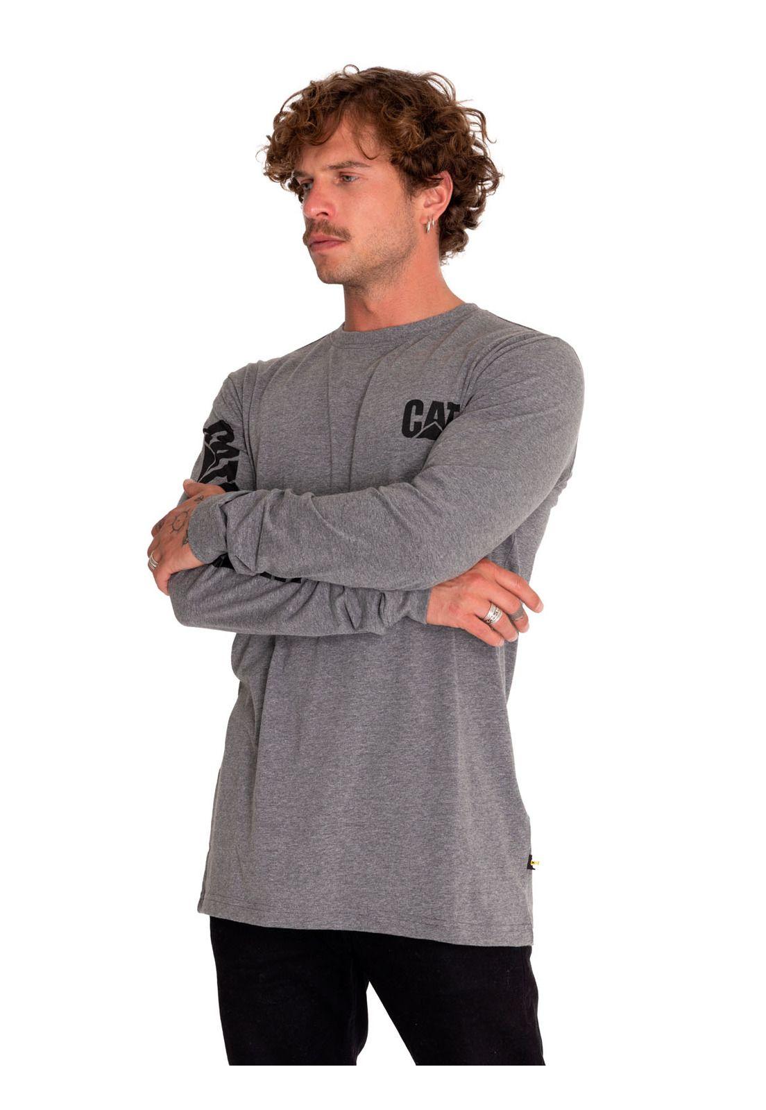 Polera Manga Larga Hombre Trademark Slim Gris-1
