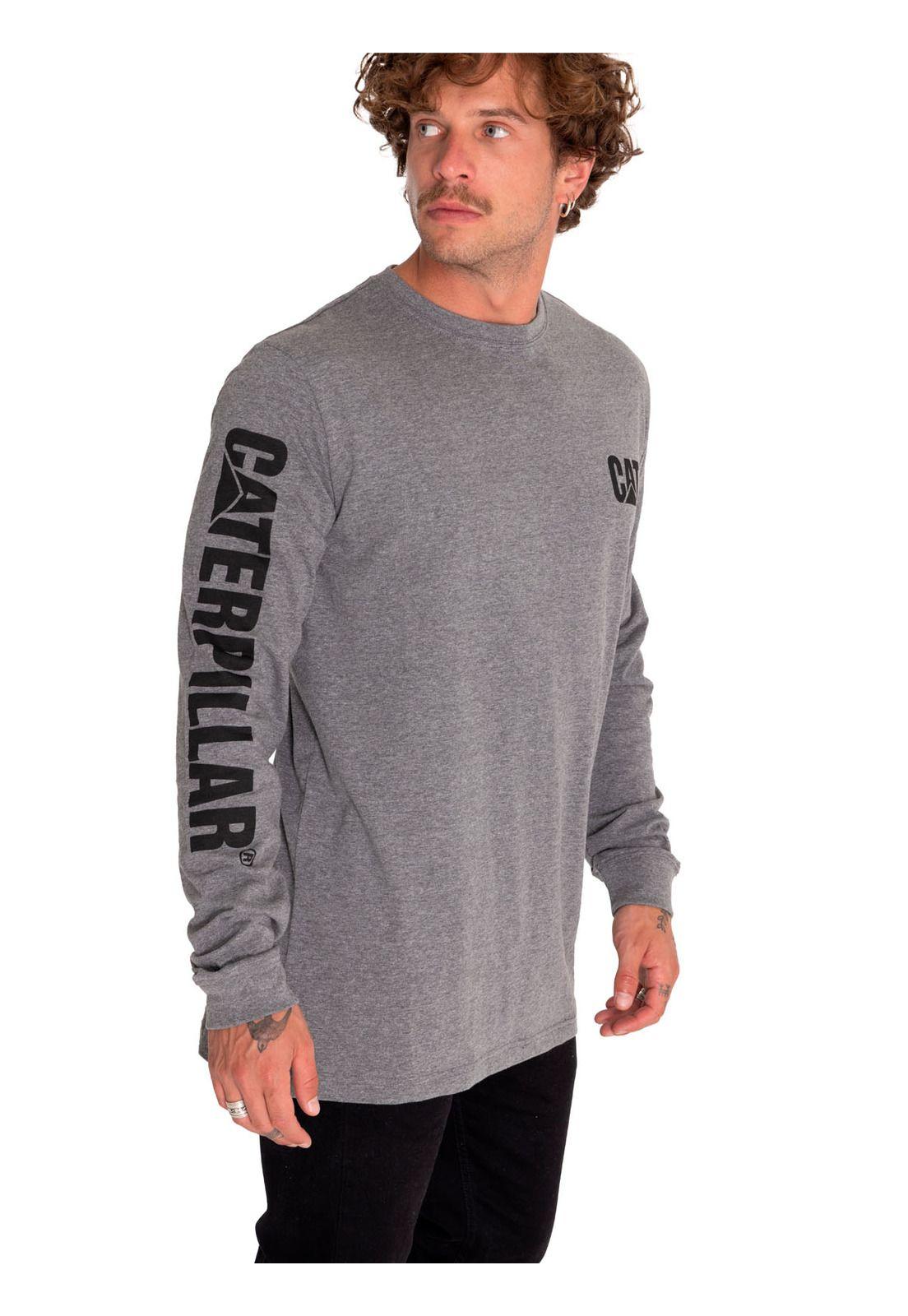 Polera Manga Larga Hombre Trademark Slim Gris-5