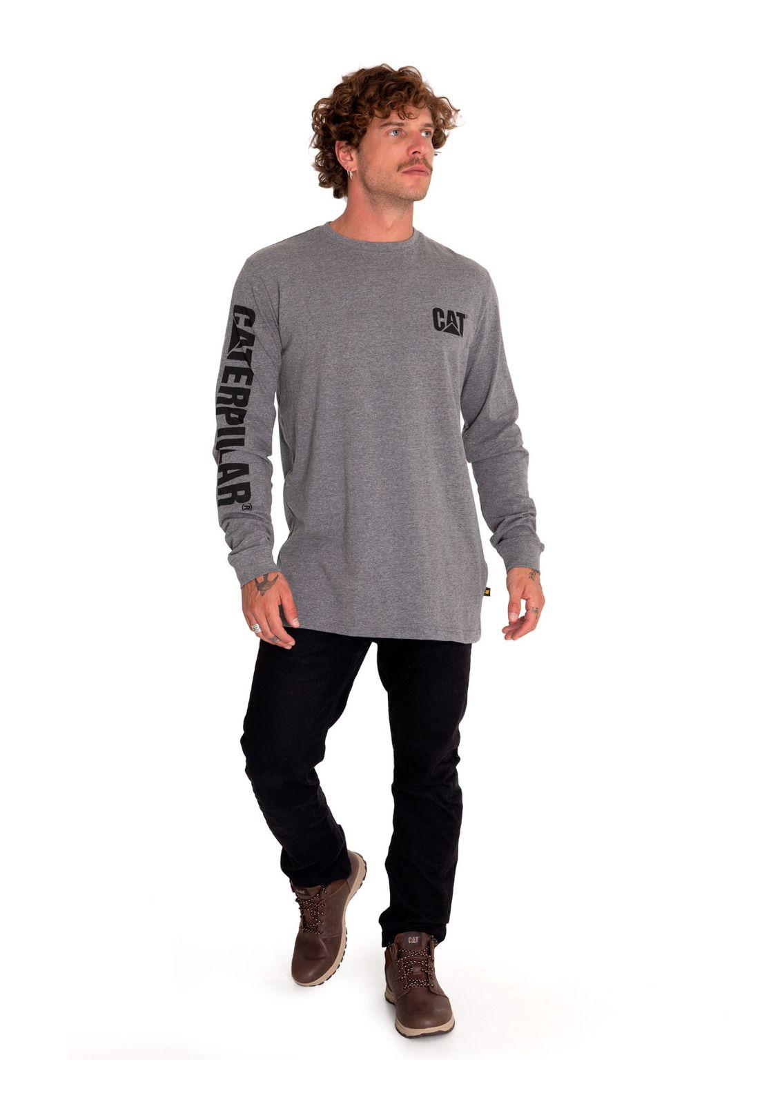 Polera Manga Larga Hombre Trademark Slim Gris-6