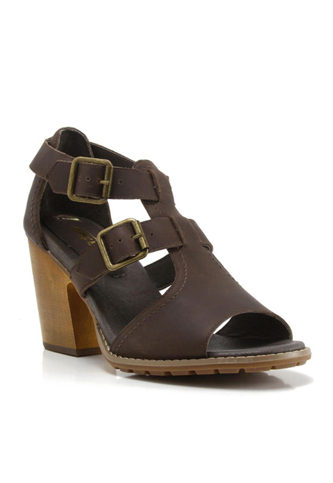 Sandalia Cuero Mujer Sandrine Café-0