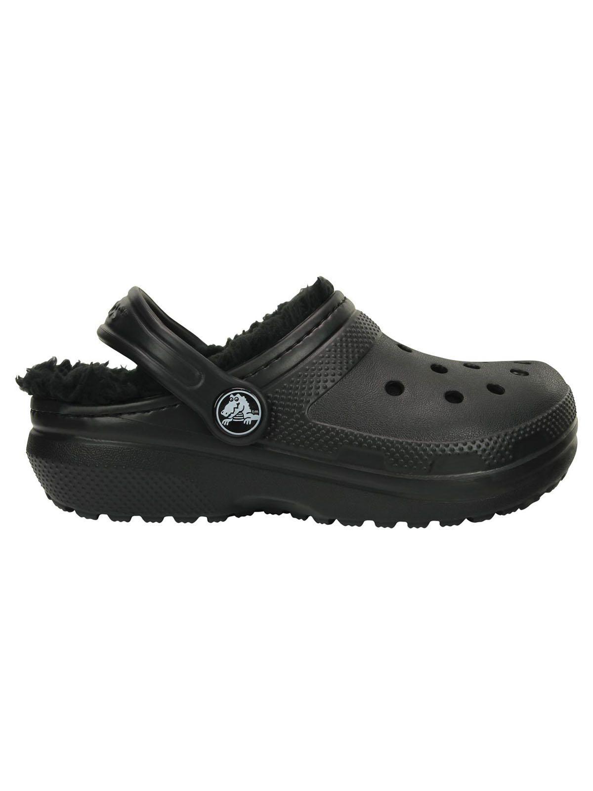 Zueco Crocs Niño Classic Lined Clog K Negro-0