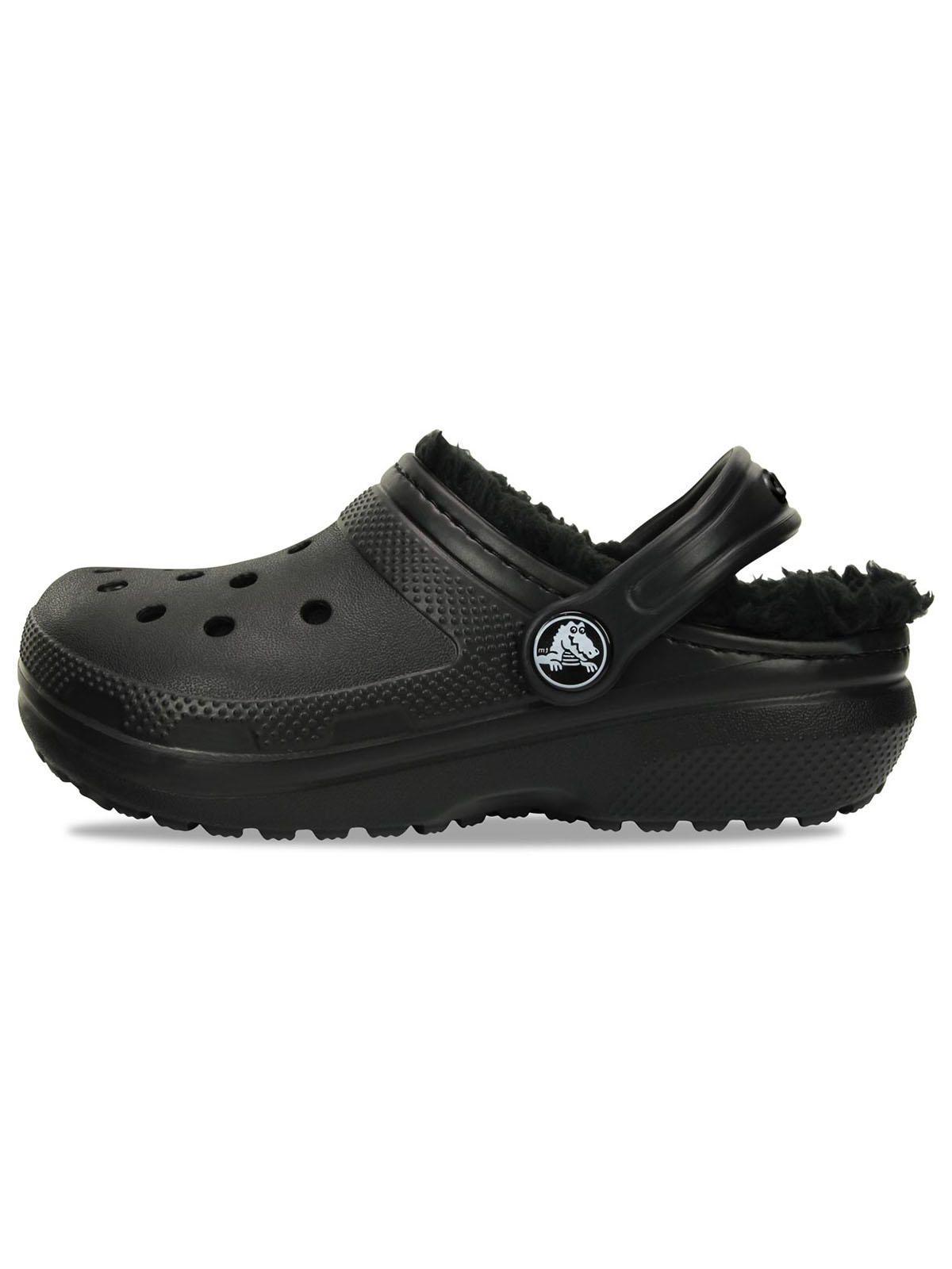 Zueco Crocs Niño Classic Lined Clog K Negro-1