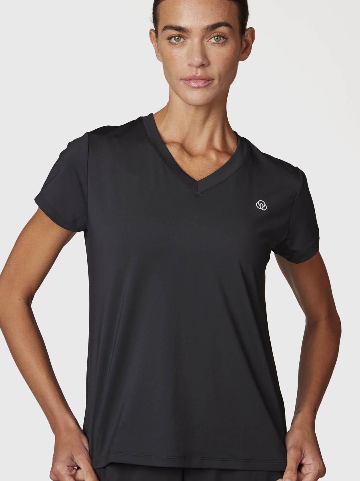 Polera Mujer V Neck Aloe Negra -0