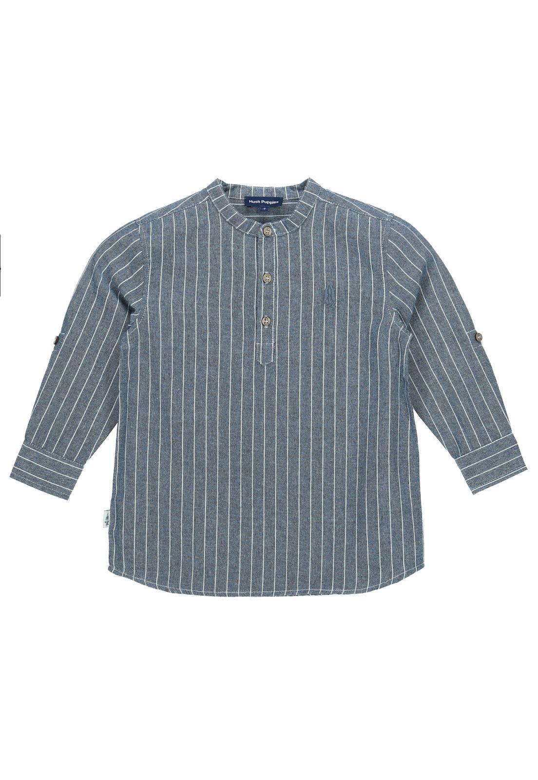 Camisa M/L Niño Melange Celeste-0