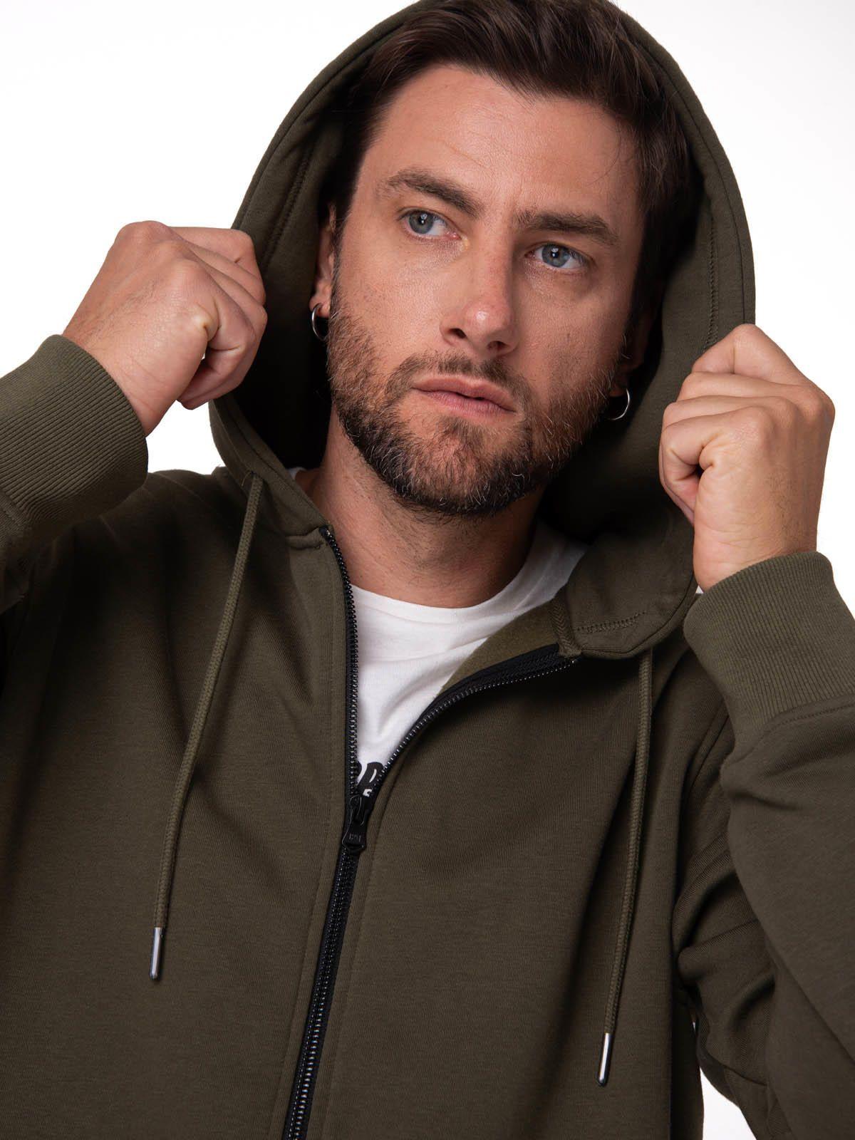 Polerón Hombre Patch Full Zip Verde-3