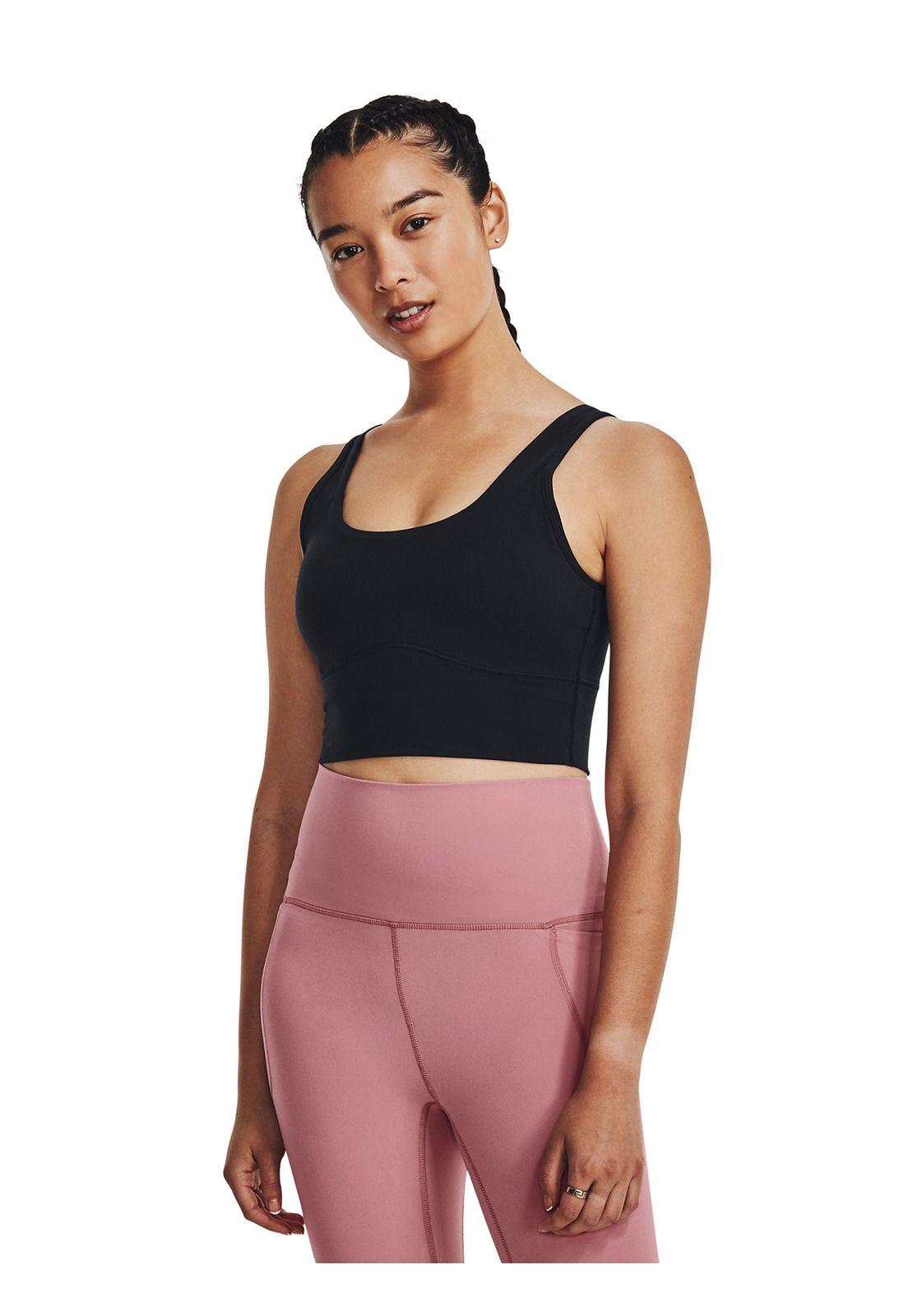 Polera Crop top UA Meridian Negro mujer-3