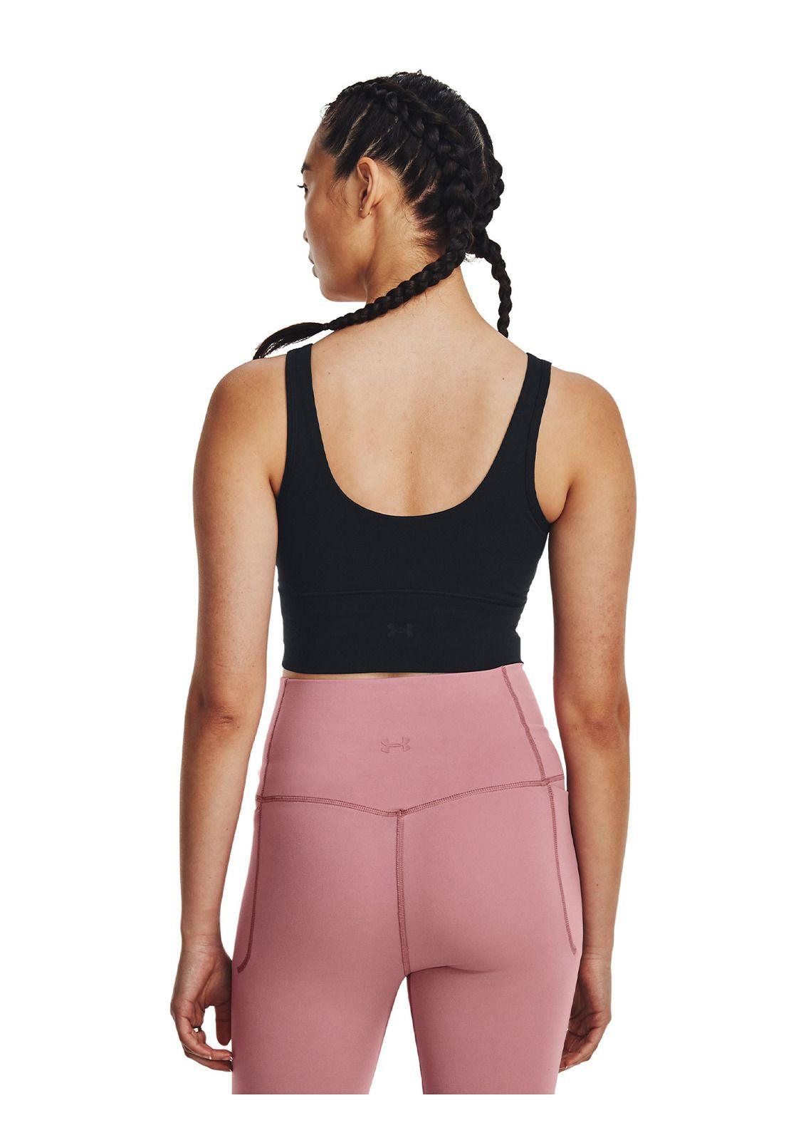 Polera Crop top UA Meridian Negro mujer-4