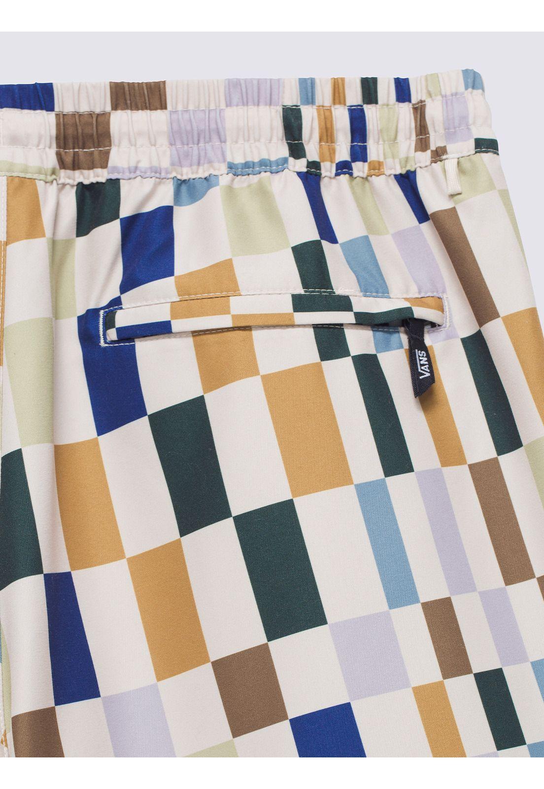 Traje De Baño Primary Print Elastic Blanco Hombre-6