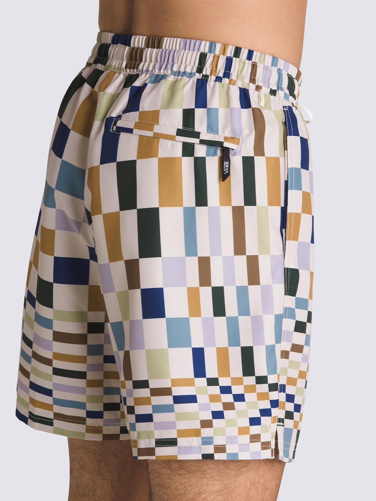 Traje De Baño Primary Print Elastic Blanco Hombre-4