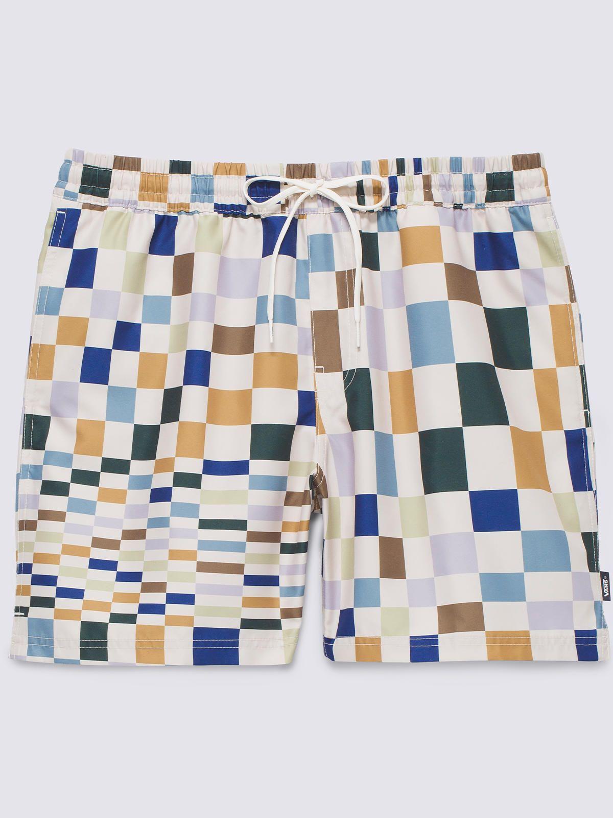 Traje De Baño Primary Print Elastic Blanco Hombre-7