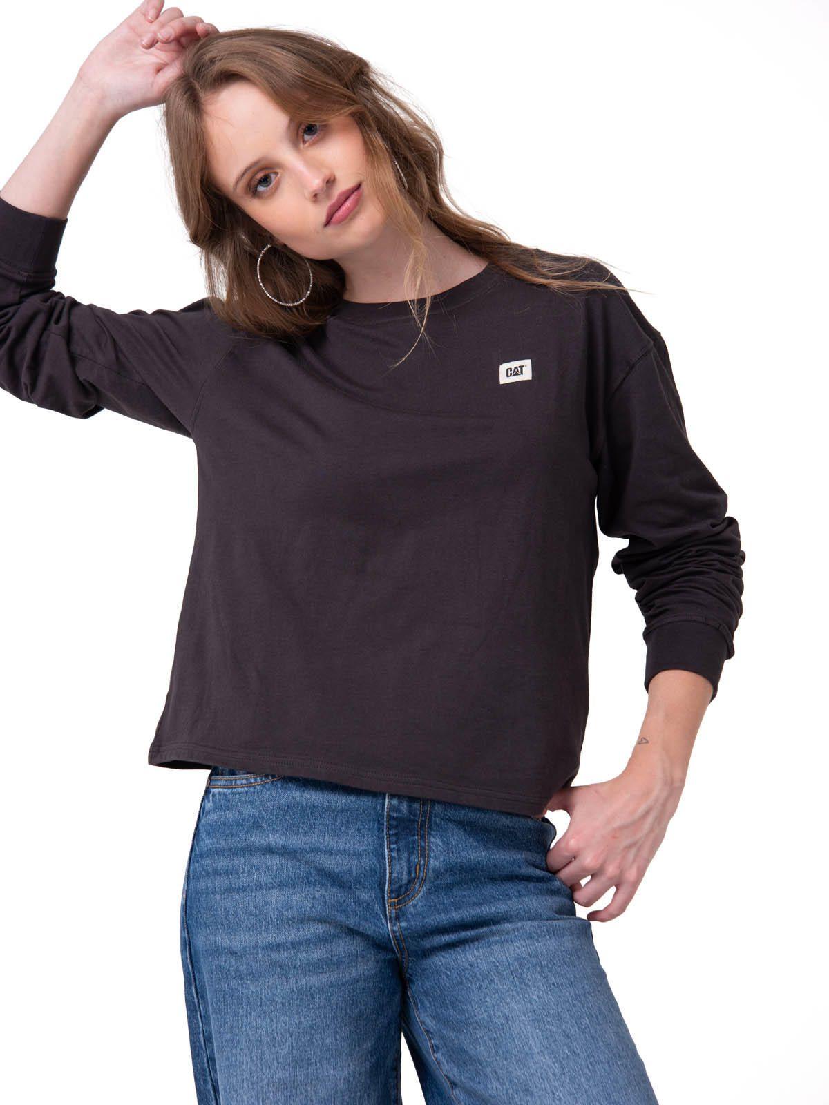 Polera Manga Larga Mujer Diseño Relaxed Negro -0