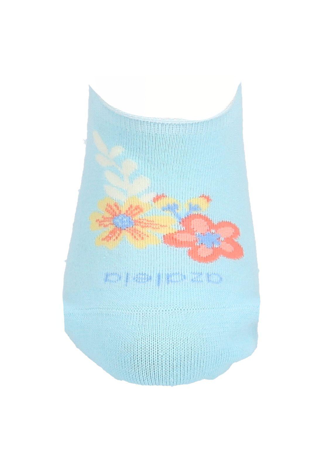 Calcetín Mujer Inv Flower Celeste-1