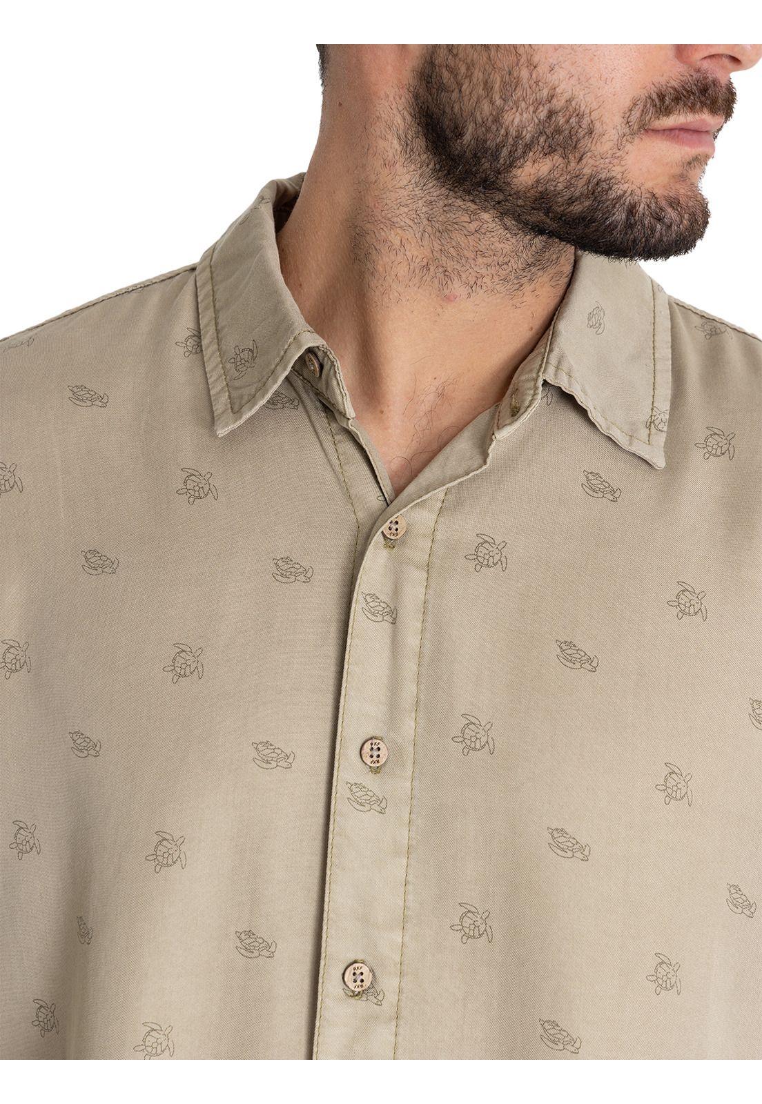 camisa Tencel Verde Musgo Tencelprint Hombre -7